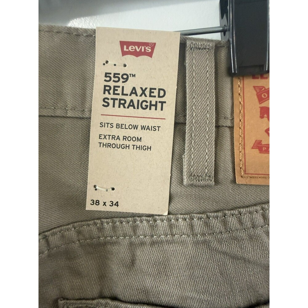 NEW MENS LEVI'S 559 RELAXED STRAIGHT FIT TAN BROWN JEANS PANTS SIZE 38X34 - Picture 4 of 4
